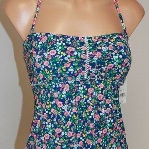 NWT Polo by Ralph Lauren Vintage Floral Tankini top size M Bandeau